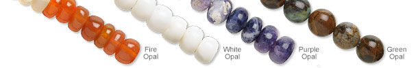 Pink, White and Green Opal Gemstone Beads